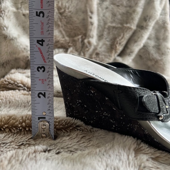 Antonio Melani Black Wedge Shoes Size 6.5M - Picture 5 of 6